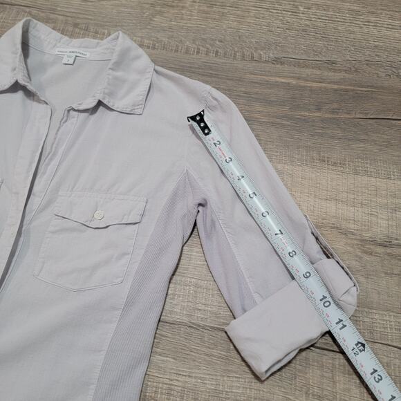 Standard James Perse Button Up Roll Tab Sleeve Shirt Size 2 Medium Side Panel - Picture 8 of 8